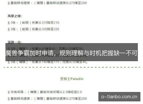 魔兽争霸加时申请，规则理解与时机把握缺一不可